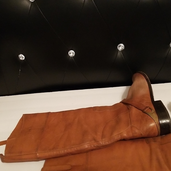 Golden Goose Carlyle Leather Boots Cognac Brown Distressed Vintage Style - Picture 8 of 16